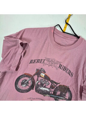 vintage-washed pink Full Tilt "Rebel Riders" graphic t-shirt
